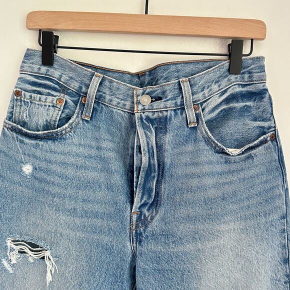 Levi's 501 Distressed Button Flu Skinny Jeans Size 28 - Picture 2 of 6